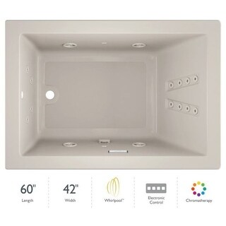 Jacuzzi 60" x 42" Solna Drop-In/Undermount Luxury Whirlpool Bathtub ...